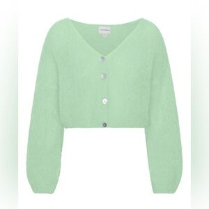 NWT American Dream Cornelia Mohair Cardigan in Seafoam Green Size Small